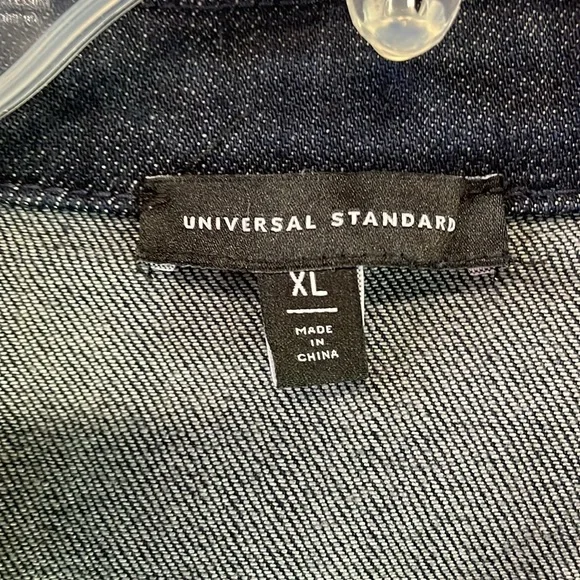 Universal Standard Denim Utility Jacket Indigo Blue Women Sz XL Heavy Duty - Picture 6 of 12